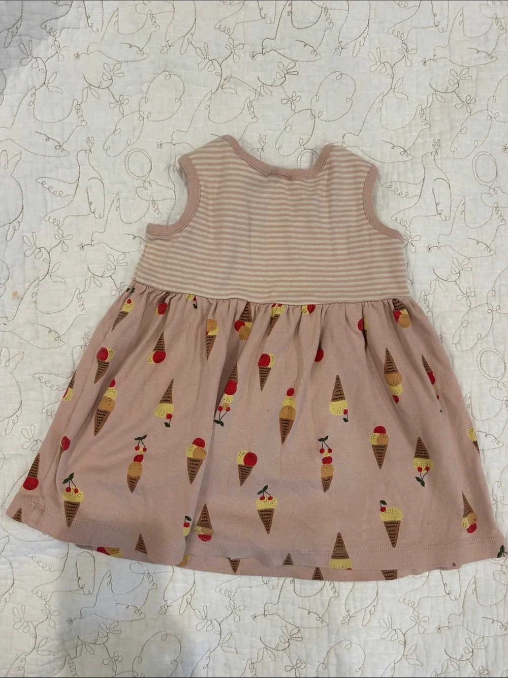 Hanna Andersson Pink Ice Cream Print Dress-Style Bodysuit